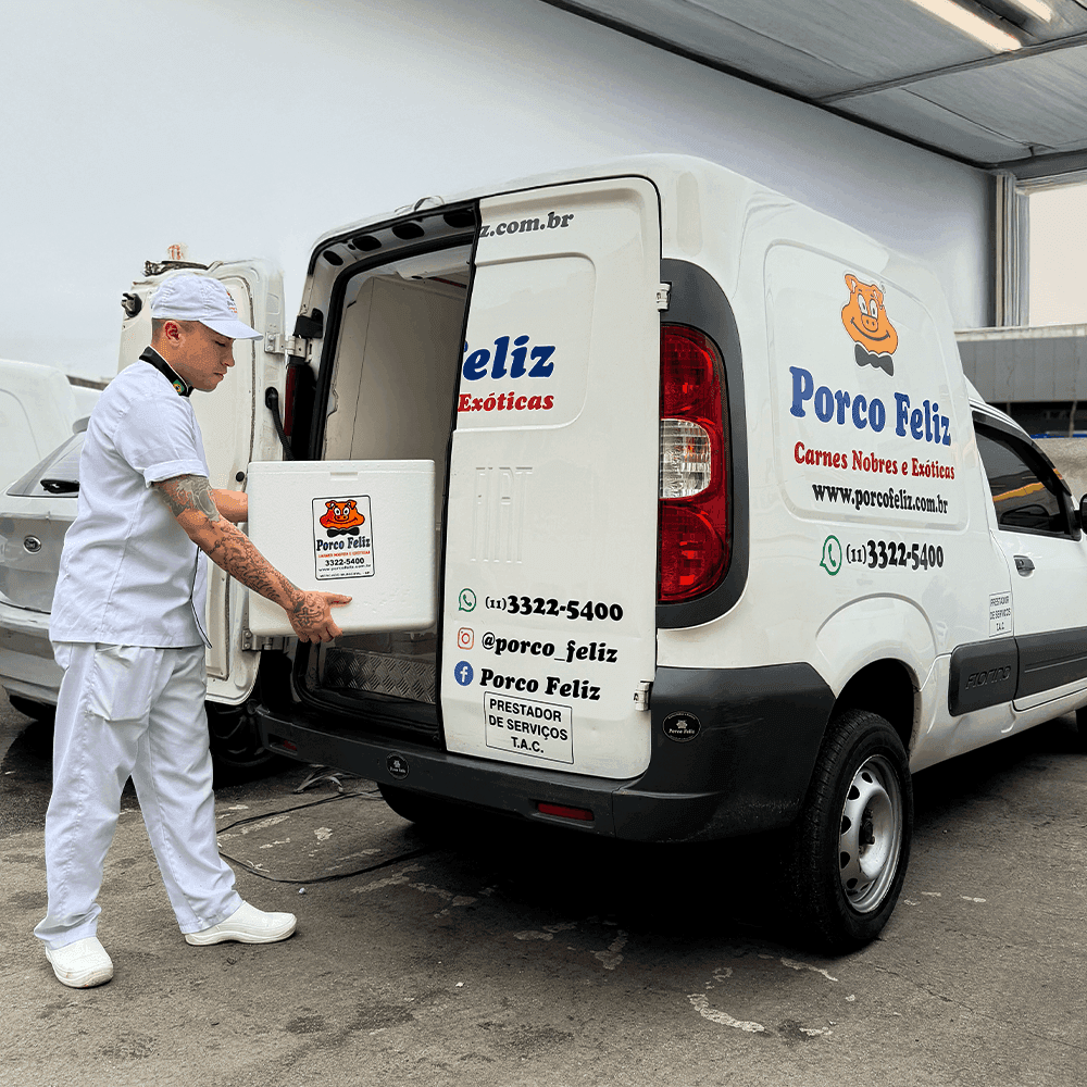 Entrega de carnes do Porco Feliz para a Grande São Paulo